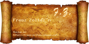 Fresz Zoltán névjegykártya